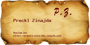 Preckl Zinajda névjegykártya